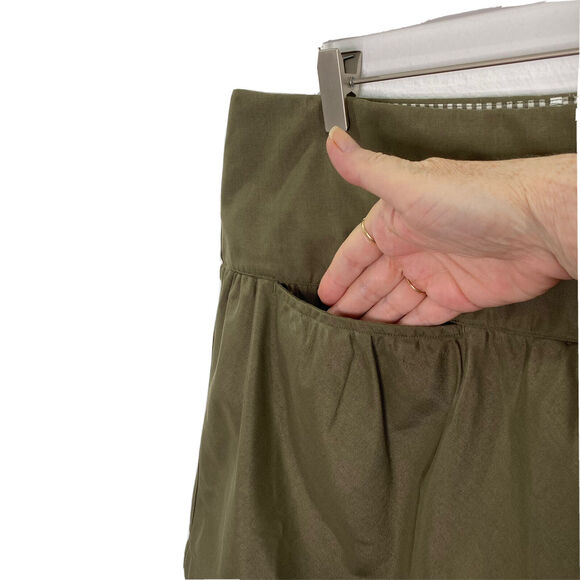 Nike Golf Skirt Size 10 Olive Dri Fit Sport Front Pocket Side Zip Short A-Line - Picture 7 of 12